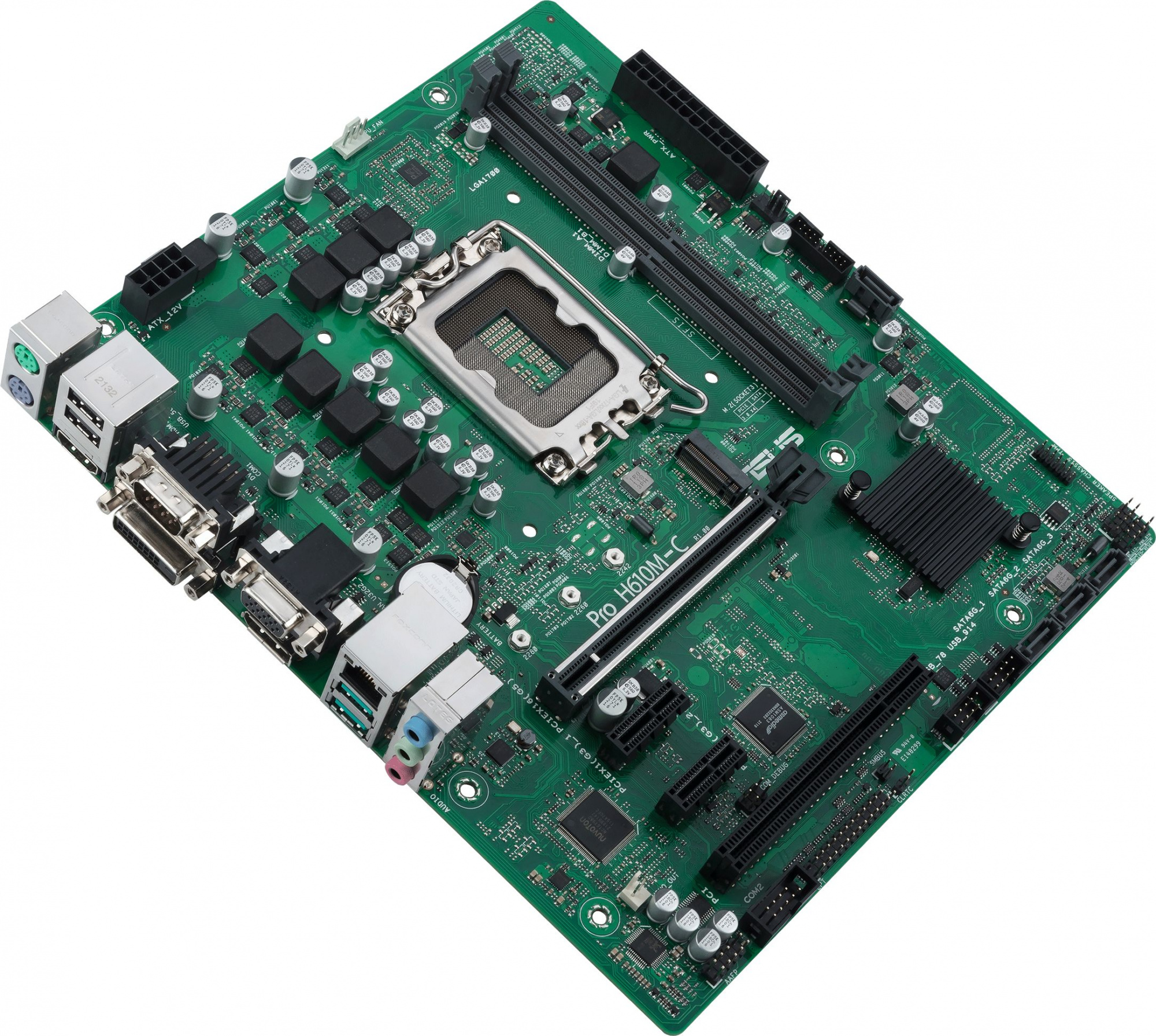 Материнская плата Asus PRO H610M-C-CSM Soc-1700 Intel H610 2xDDR5 mATX AC`97 8ch(7.1) GbLAN+VGA+DVI+HDMI+DP — фото 4