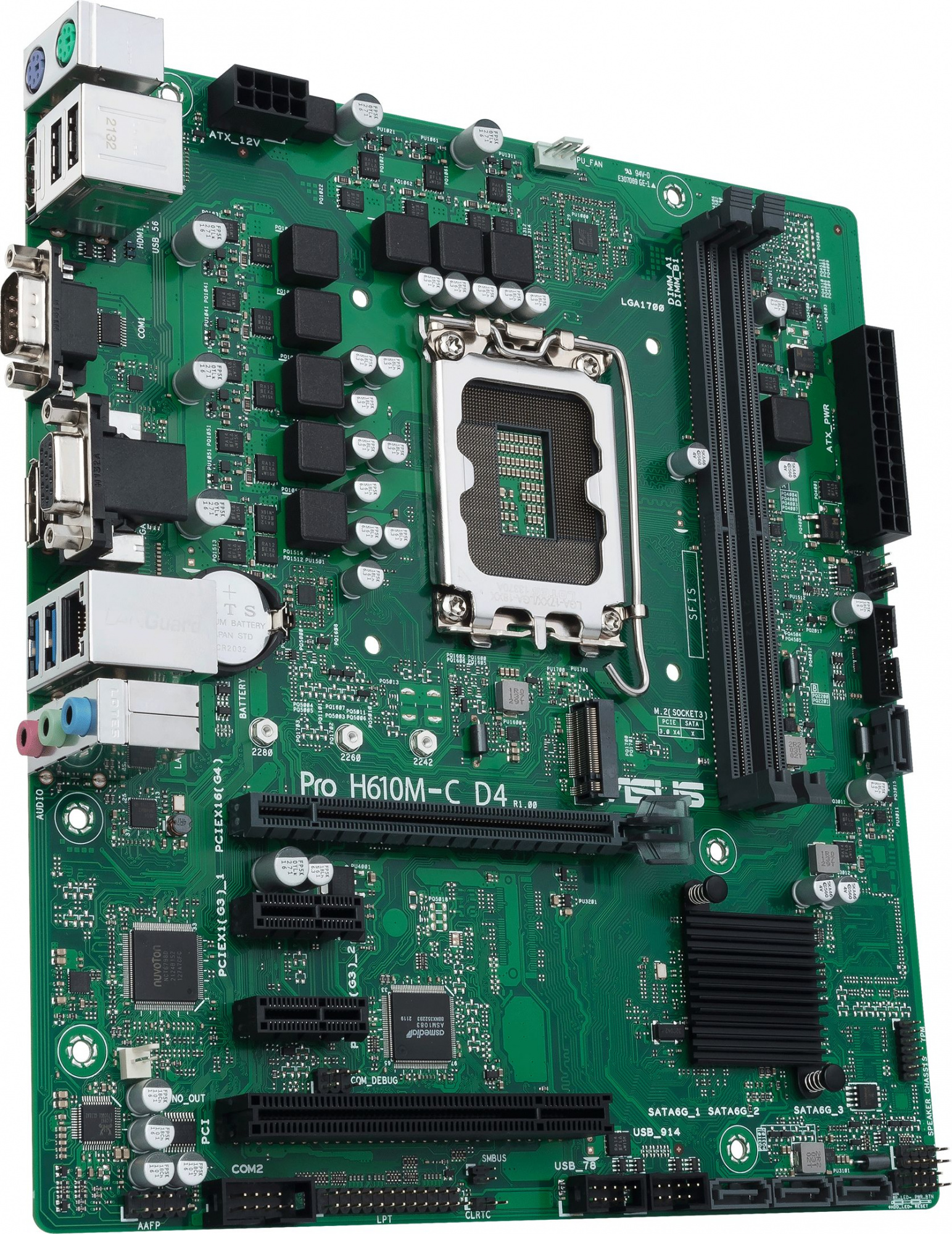 Материнская плата Asus PRO H610M-C D4-CSM Soc-1700 Intel H610 2xDDR4 mATX AC`97 8ch(7.1) GbLAN+VGA+HDMI+DP — фото 2