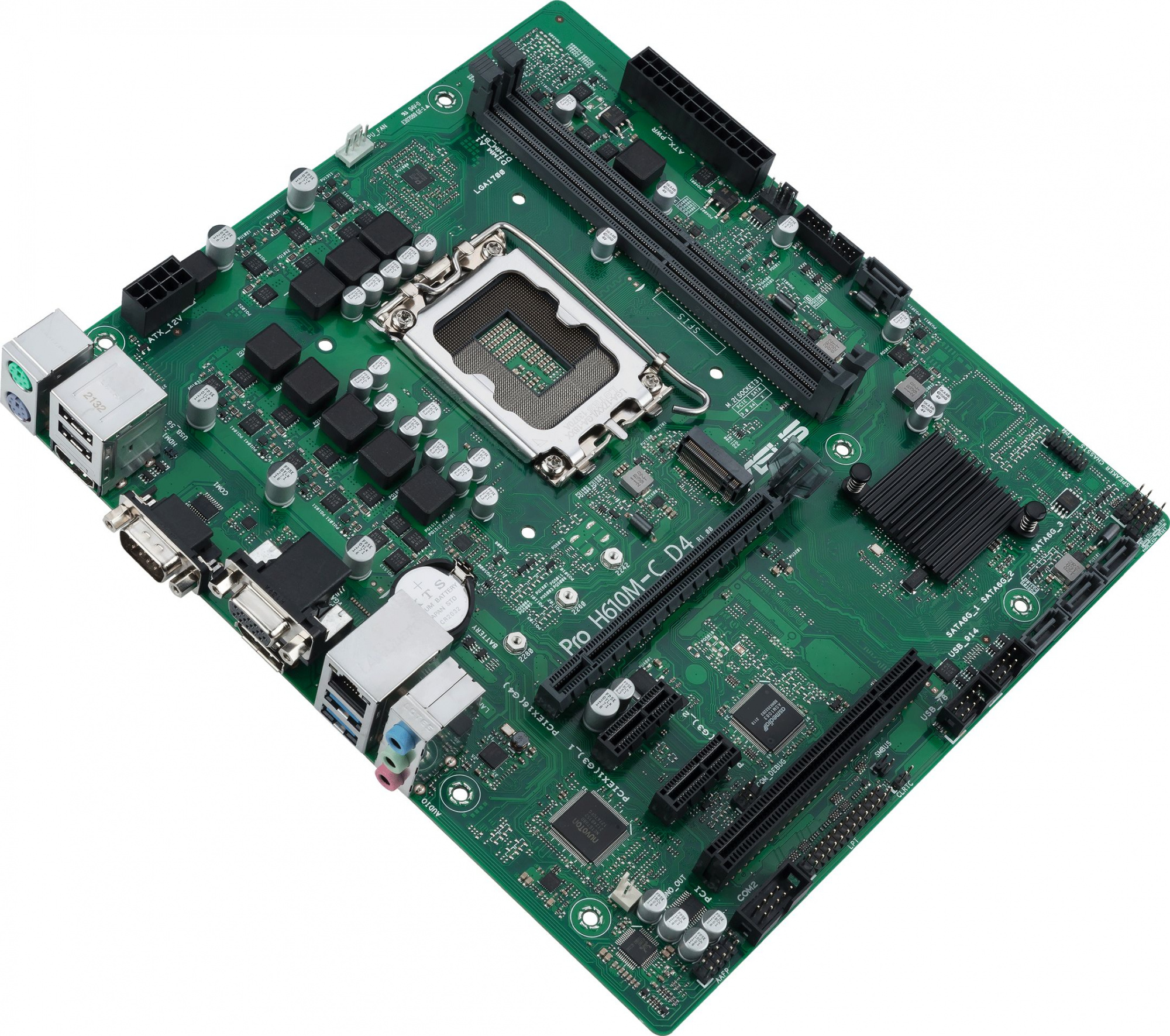 Материнская плата Asus PRO H610M-C D4-CSM Soc-1700 Intel H610 2xDDR4 mATX AC`97 8ch(7.1) GbLAN+VGA+HDMI+DP — фото 3