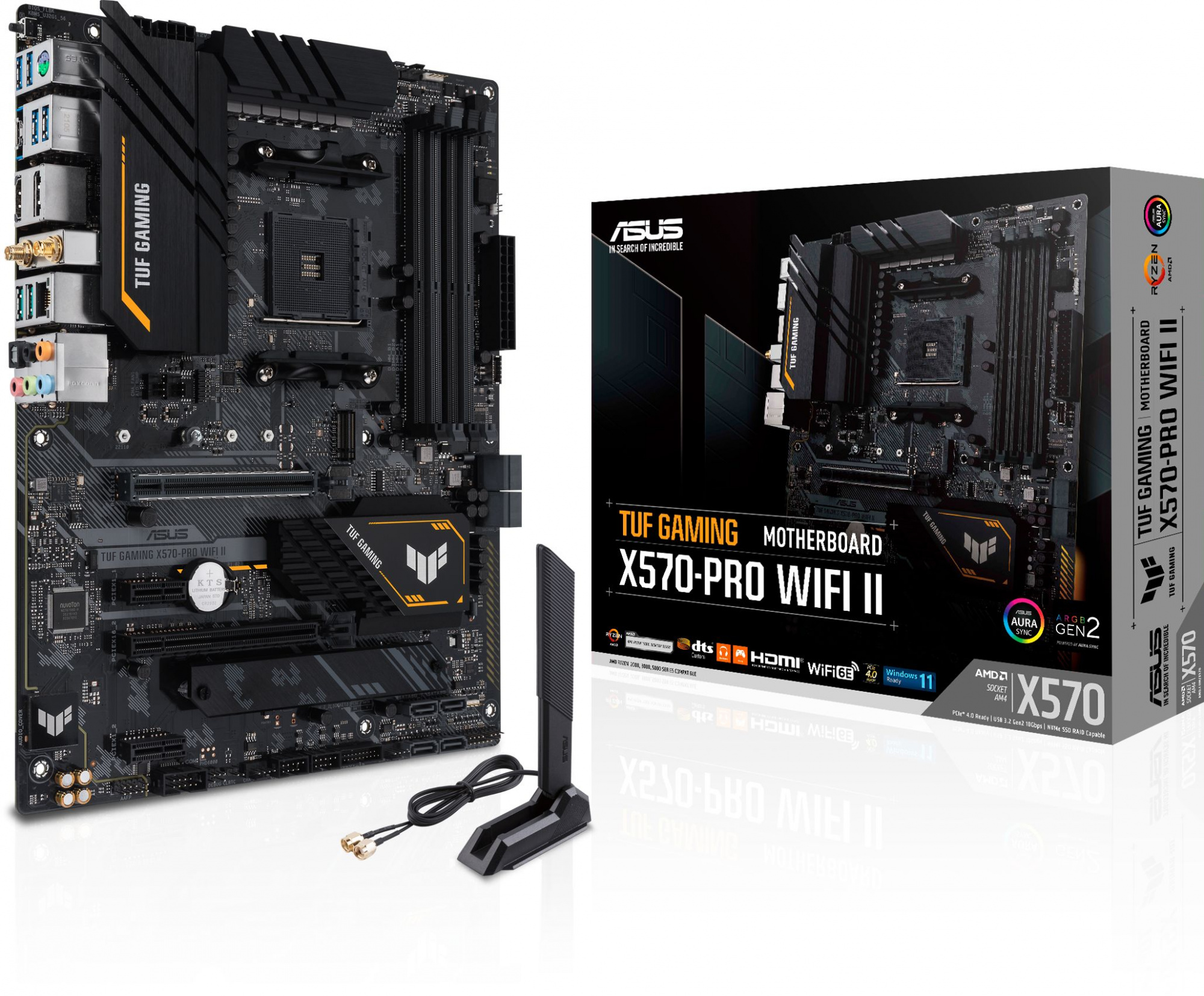 Материнская плата Asus TUF GAMING X570-PRO WIFI II Soc-AM4 AMD X570 4xDDR4 ATX AC`97 8ch(7.1) 2.5Gg RAID+HDMI+DP — фото 8