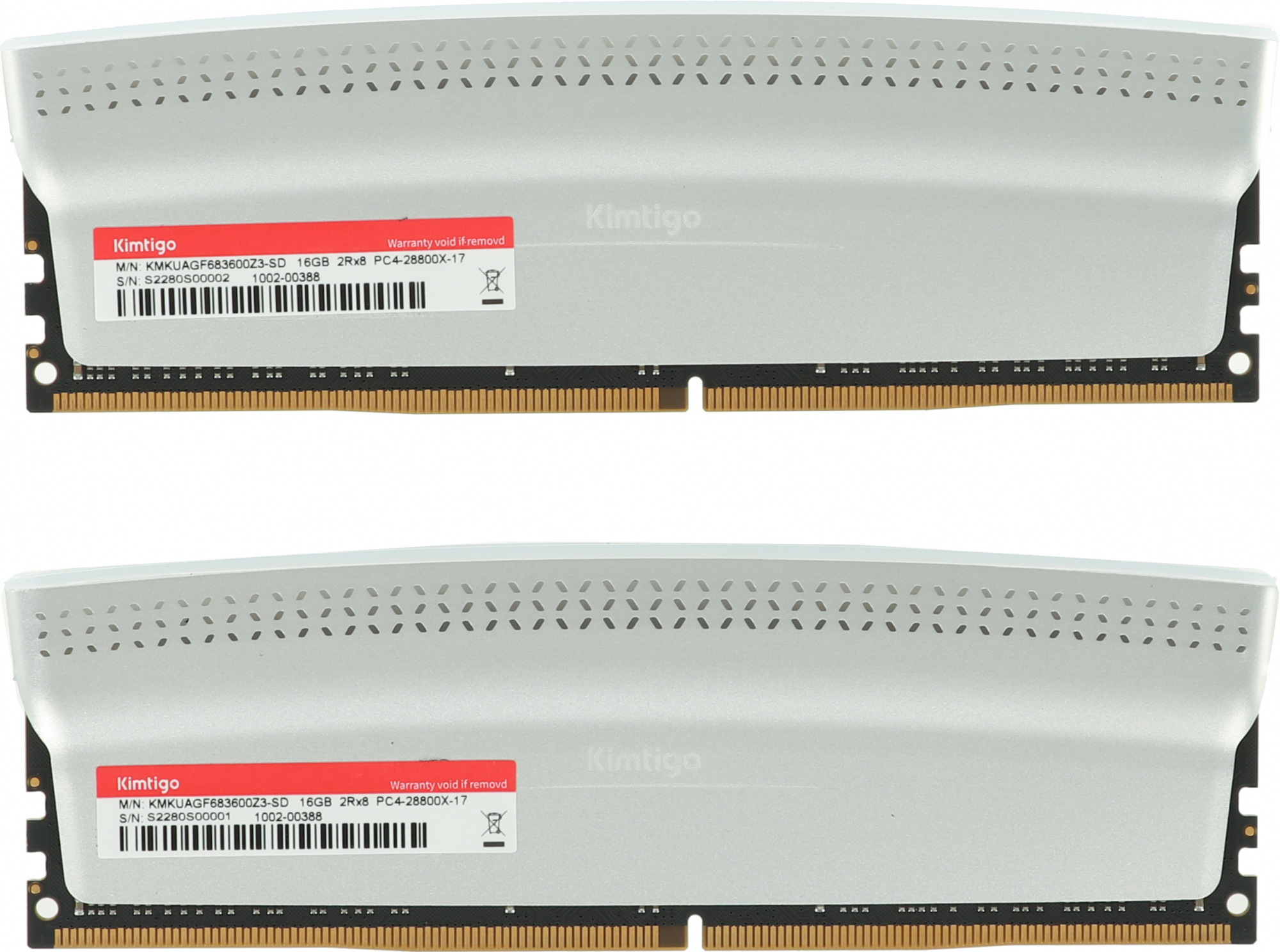 Память DDR4 2x16Gb 3600MHz Kimtigo KMKUAGF683600Z3-SD RTL PC4-28800 DIMM 288-pin — фото 2