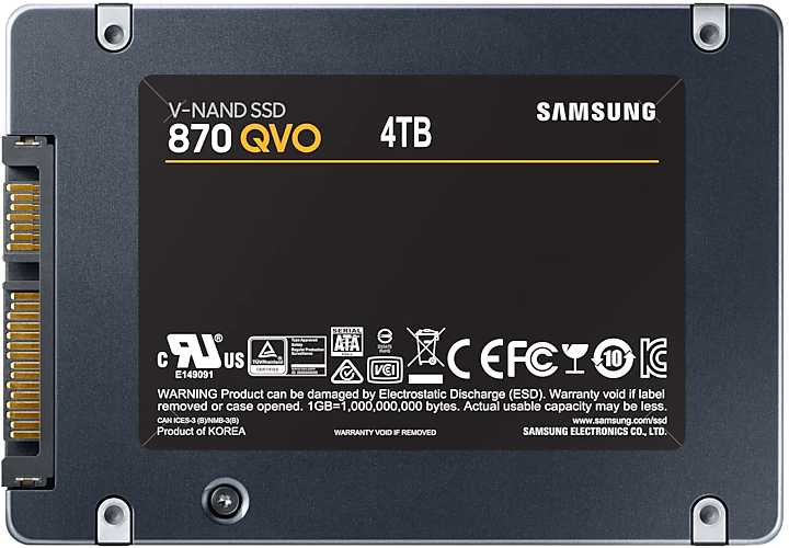 Накопитель SSD Samsung SATA III 4Tb MZ-77Q4T0BW 870 QVO 2.5" — фото 2