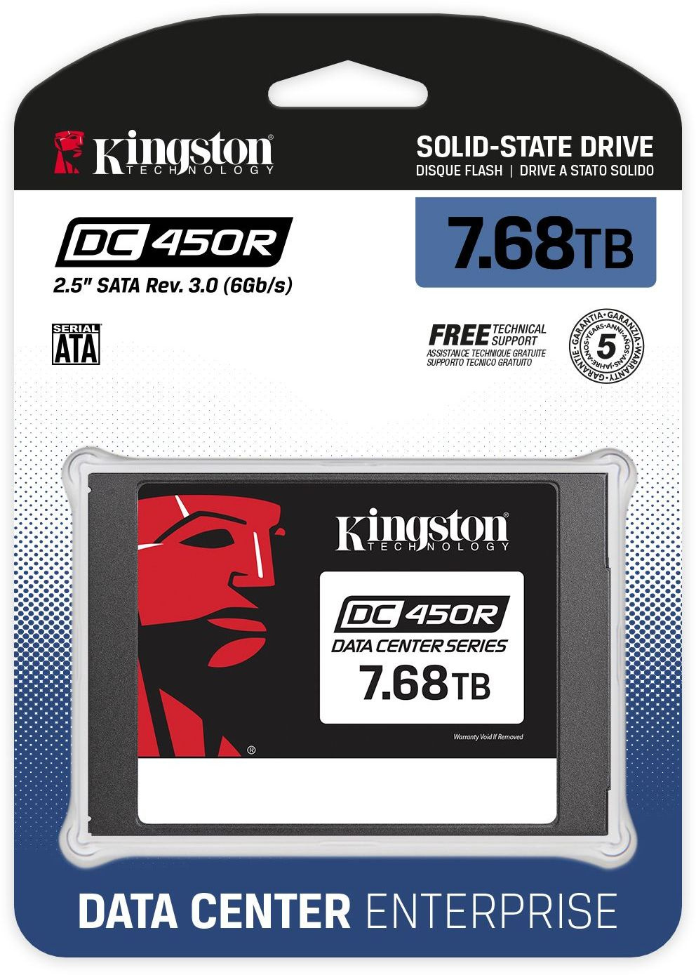 Накопитель SSD Kingston SATA III 7.68Tb SEDC450R/7680G DC450R 2.5" 0.3 DWPD — фото 3