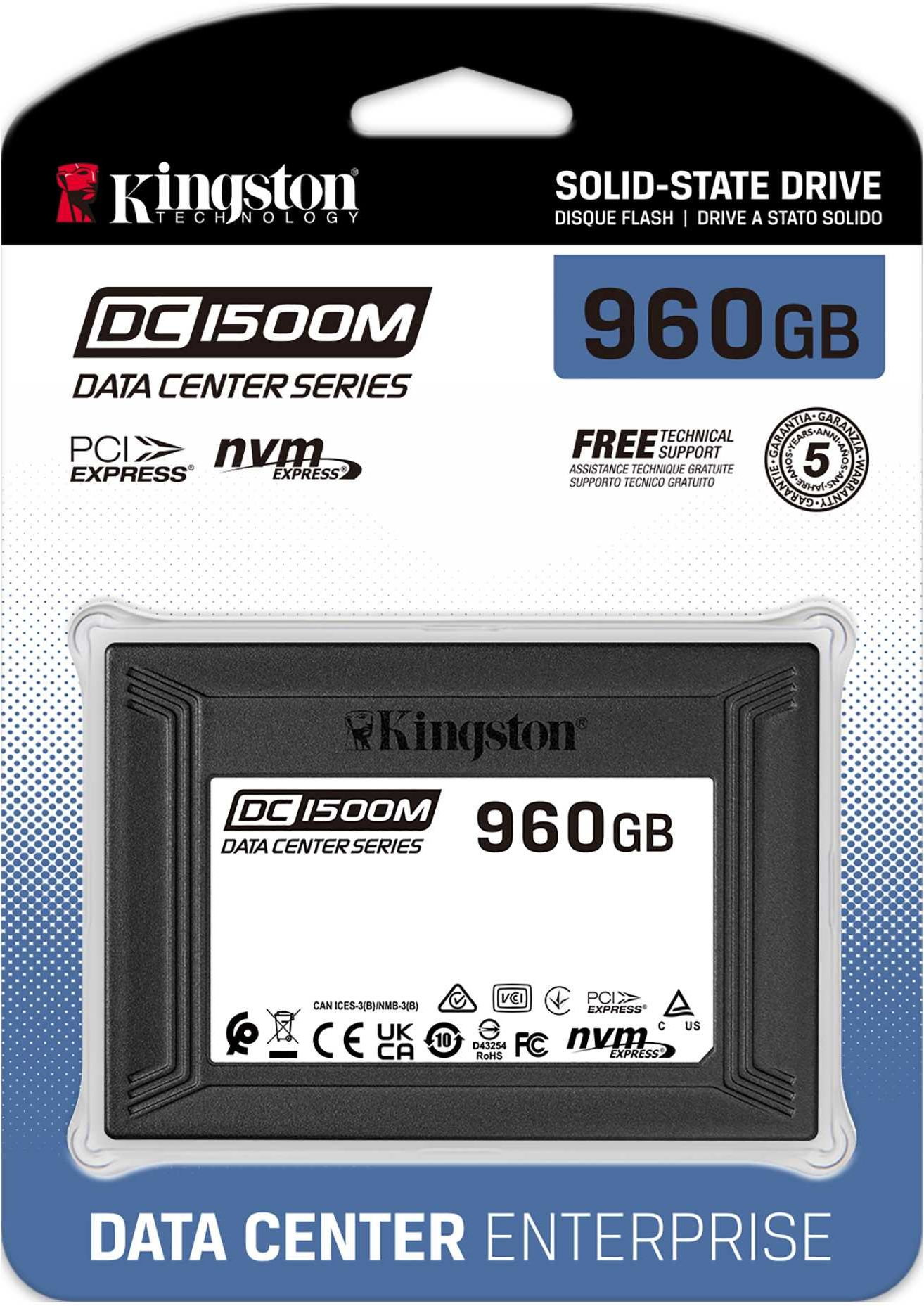Накопитель SSD Kingston PCI-E 3.0 960Gb SEDC1500M/960G DC1500M 2.5" 1.6 DWPD — фото 3