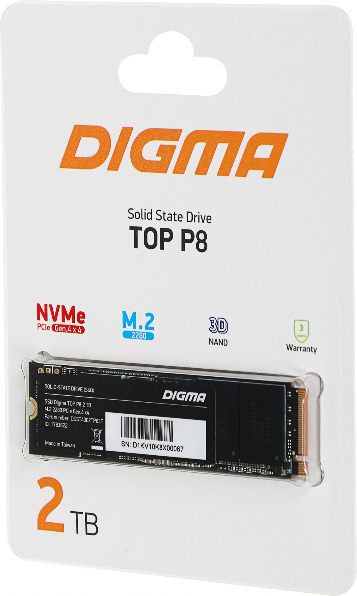 Накопитель SSD Digma PCI-E 4.0 x4 2Tb DGST4002TP83T Top P8 M.2 2280 — фото 2