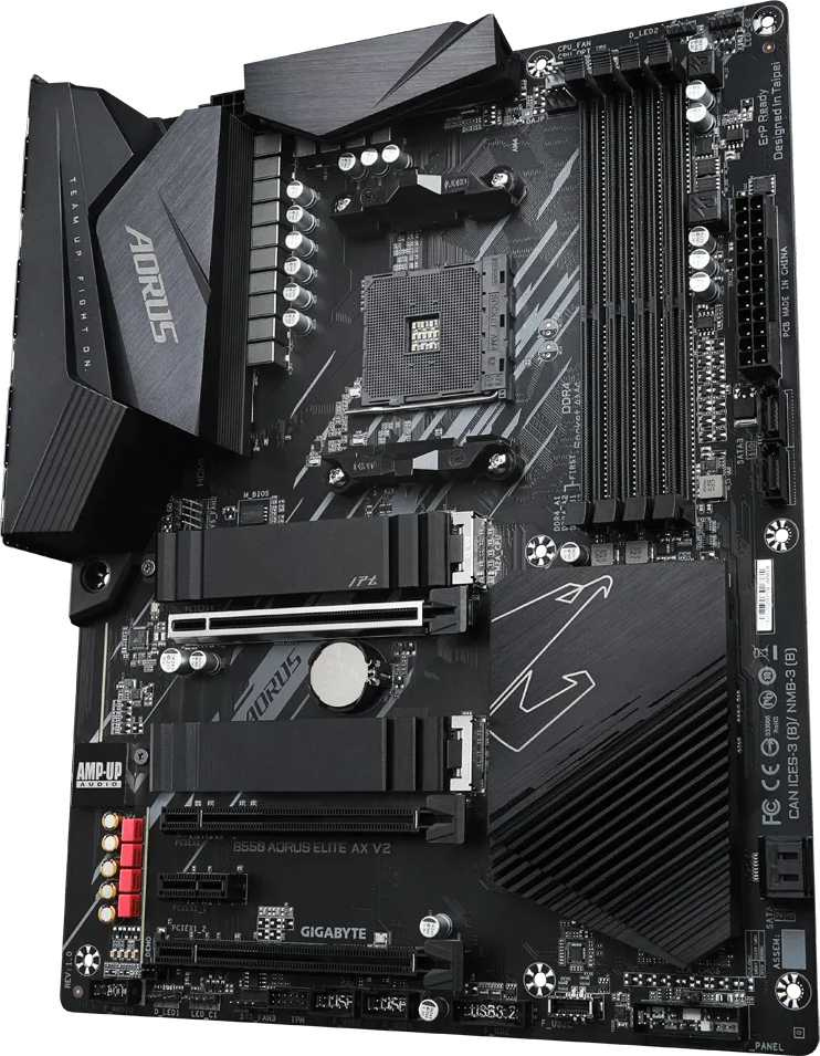 Материнская плата Gigabyte B550 AORUS ELITE AX V2 Soc-AM4 AMD B550 4xDDR4 ATX AC`97 8ch(7.1) 2.5Gg RAID+HDMI+DP — фото 3