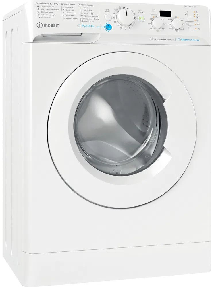 Стиральная машина Indesit BWSD 61051 WWV RU класс: A загр.фронтальная макс.:6кг белый — фото 5