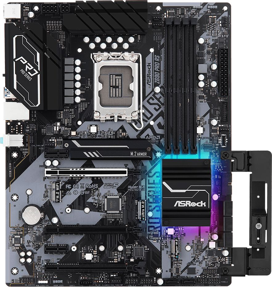 Материнская плата Asrock Z690 PRO RS Soc-1700 Intel Z690 4xDDR4 ATX AC`97 8ch(7.1) 2.5Gg RAID+HDMI+DP