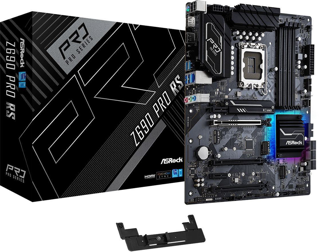 Материнская плата Asrock Z690 PRO RS Soc-1700 Intel Z690 4xDDR4 ATX AC`97 8ch(7.1) 2.5Gg RAID+HDMI+DP — фото 2