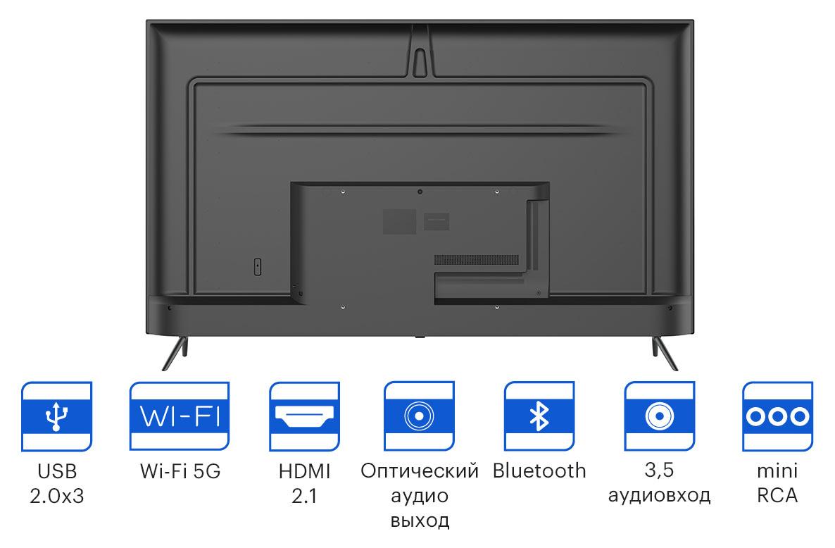 Телевизор LED Kivi 65" 65U740NB черный 4K Ultra HD 60Hz DVB-T DVB-T2 DVB-C WiFi Smart TV — фото 6