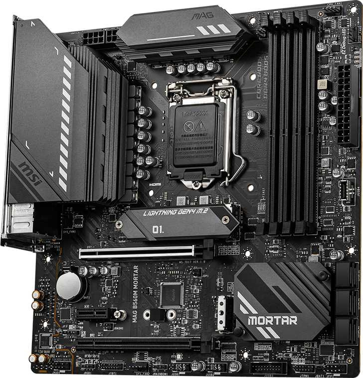 Материнская плата MSI MAG B560M MORTAR Soc-1200 Intel B560 4xDDR4 mATX AC`97 8ch(7.1) 2.5Gg+HDMI+DP — фото 5