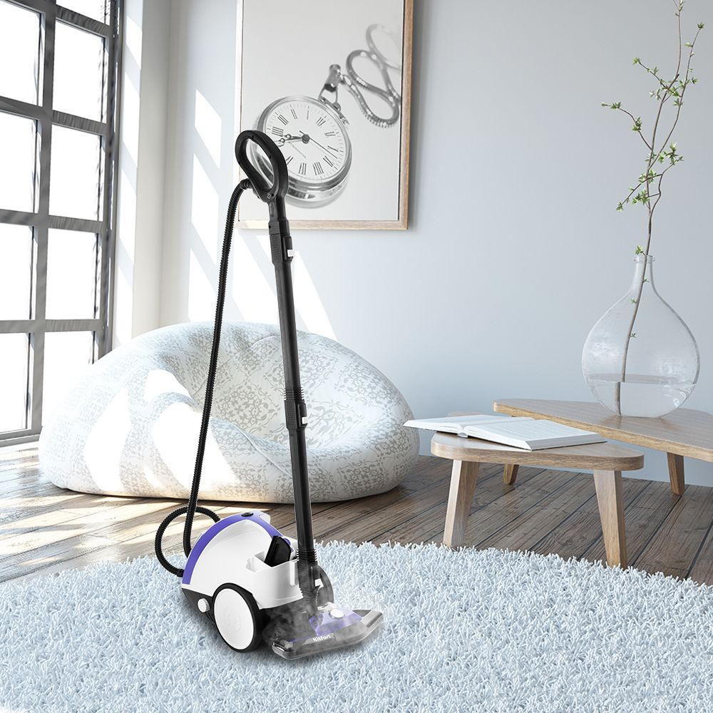 Пароочиститель напольный Kitfort КТ-986 1500Вт белый/синий — фото 7