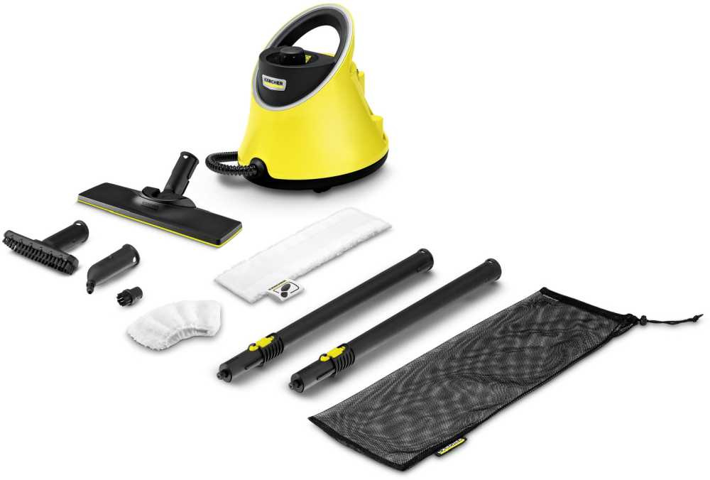 Пароочиститель напольный Karcher EasyFix SC 2 Deluxe 1500Вт желтый/черный — фото 2