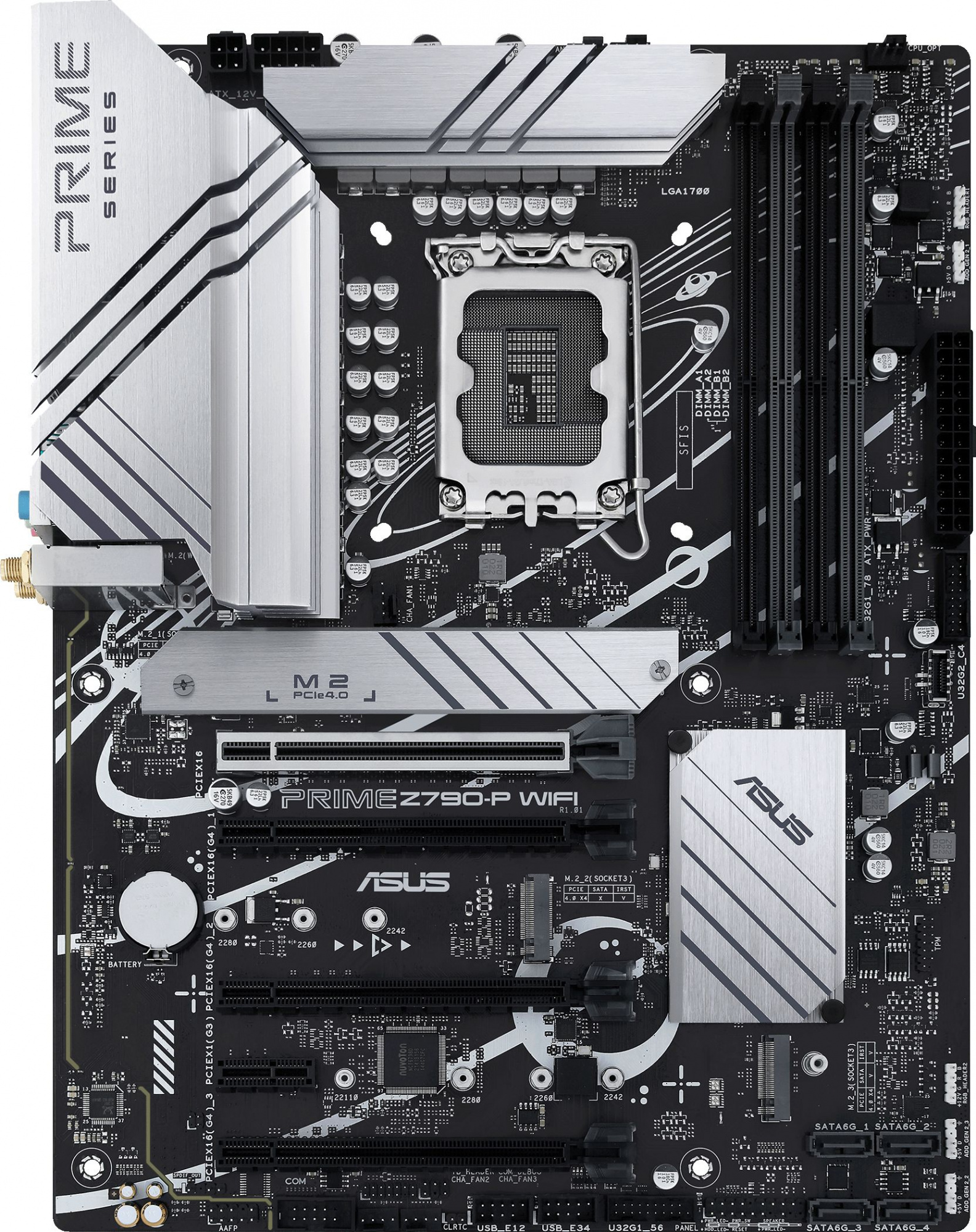 Материнская плата Asus PRIME Z790-P WIFI Soc-1700 Intel Z790 4xDDR5 ATX AC`97 8ch(7.1) 2.5Gg RAID+HDMI+DP — фото 2
