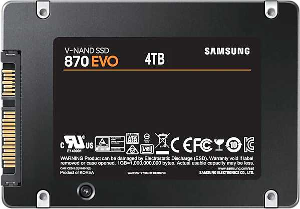 Накопитель SSD Samsung SATA III 4Tb MZ-77E4T0BW 870 EVO 2.5" — фото 5