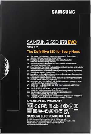 Накопитель SSD Samsung SATA III 4Tb MZ-77E4T0BW 870 EVO 2.5" — фото 7