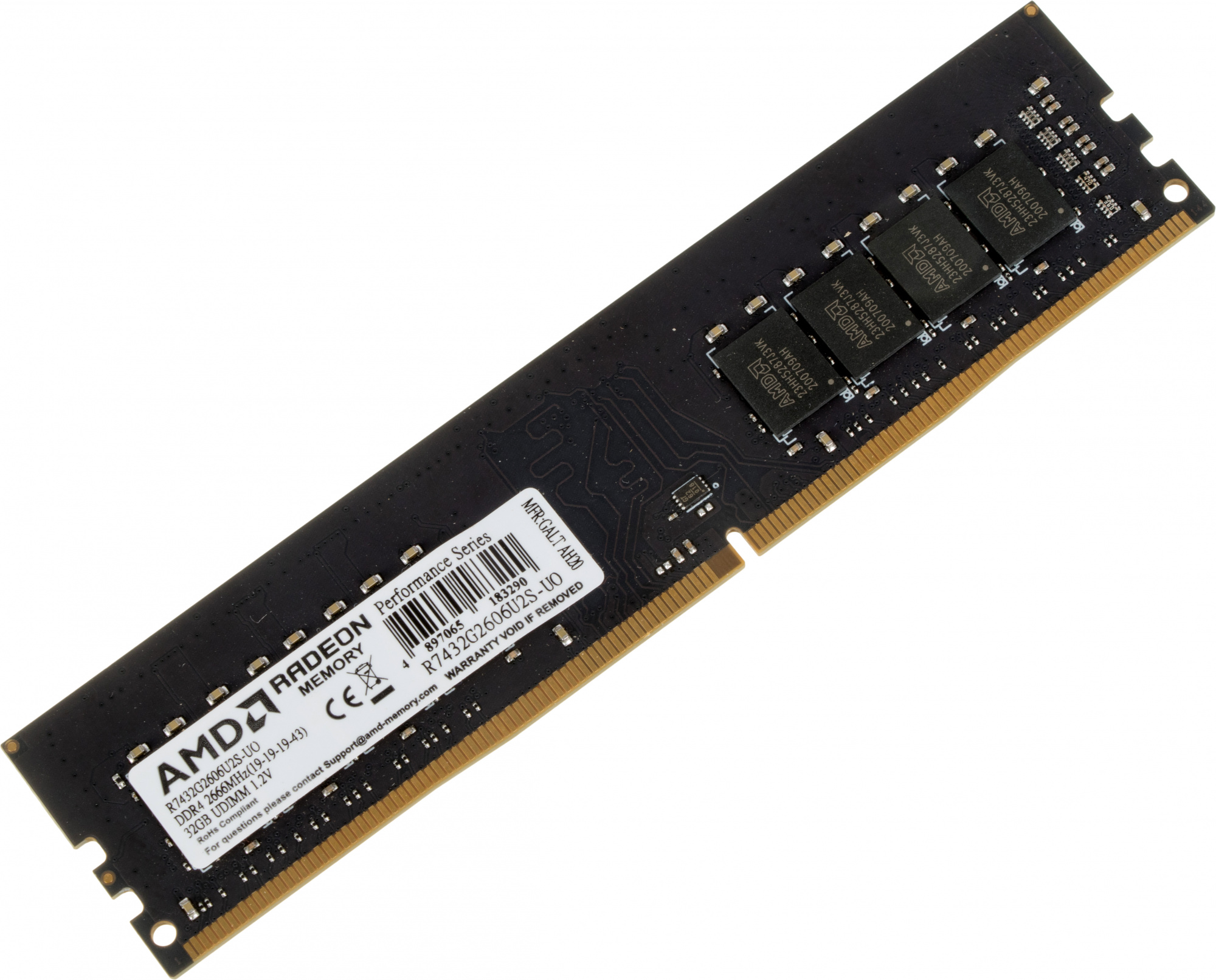 Память DDR4 32Gb 2666MHz AMD R7432G2606U2S-UO Radeon R7 Performance Series OEM PC4-21300 CL19 DIMM 288-pin 1.2В