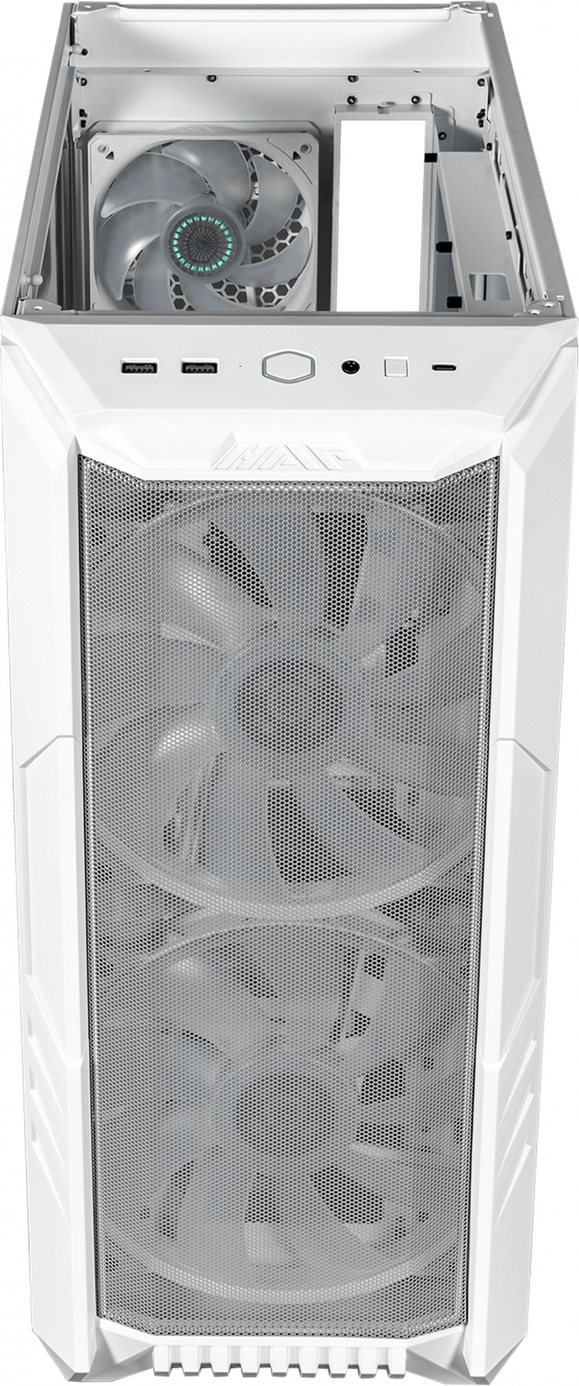 Корпус Cooler Master HAF500 белый без БП ATX 4x120mm 4x140mm 4x200mm 2xUSB3.0 audio bott PSU — фото 4