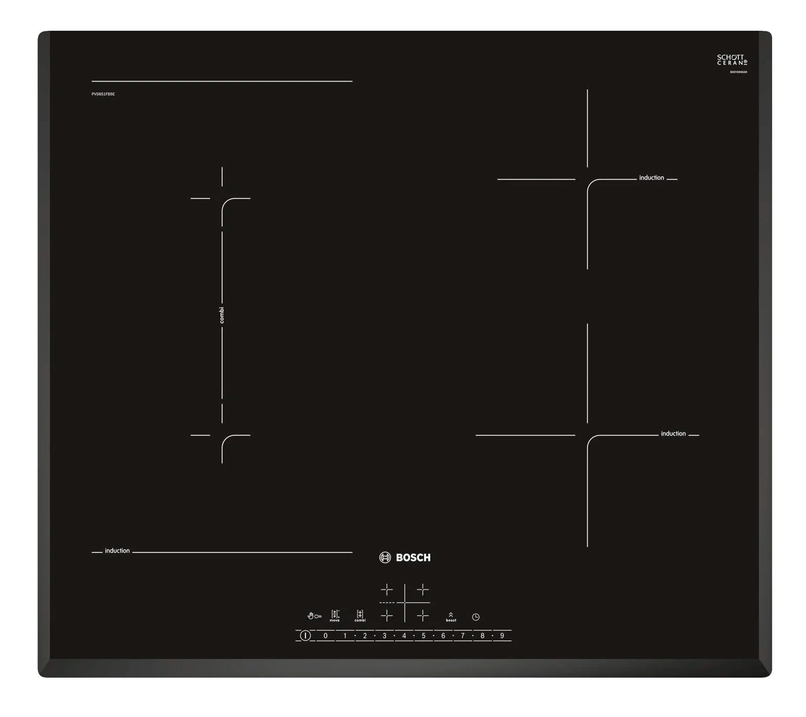 Индукционная варочная поверхность Bosch PVS645FB5E черный