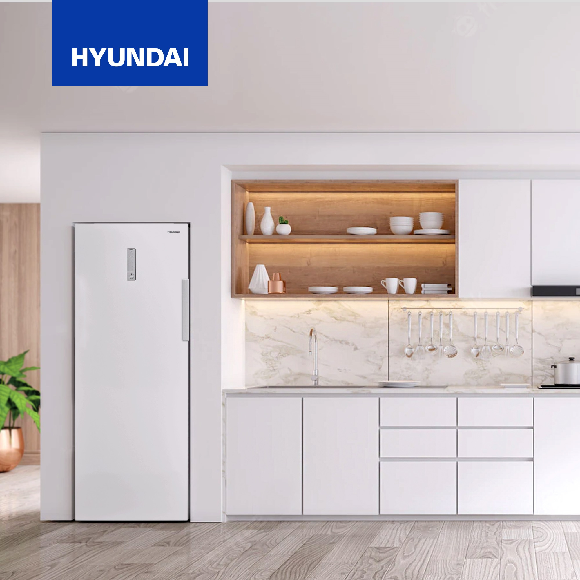 Морозильная камера Hyundai CU2505F белый — фото 4