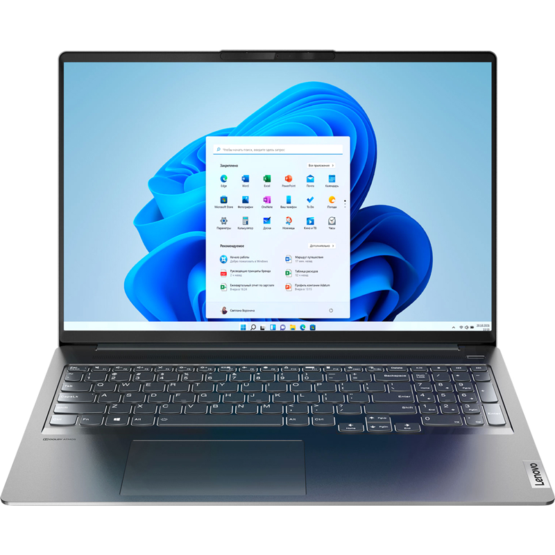 Ноутбук Lenovo IdeaPad 5 Pro (82L500UPRK)16"(2560x1600)/AMD Ryzen 5 5600H(3.3Ghz)/8192Mb/512SSDGb/noDVD/Int:AMD Radeon/Cam/BT/WiFi/75WHr/war 1y/1.9kg/grey/Win11Home + 95W, RU kbd