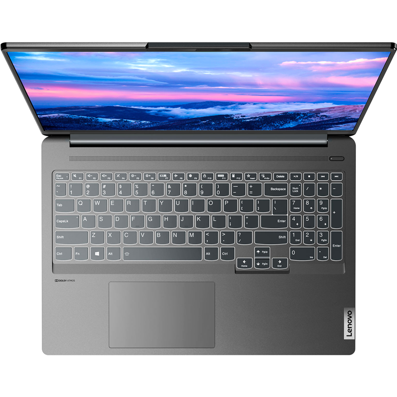 Ноутбук Lenovo IdeaPad 5 Pro 16ACH6 (82L500UNRK) 16"(2560x1600)/AMD Ryzen 5 5600H(3.3Ghz)/16384Mb/512SSDGb/Ext:nVidia GeForce GTX1650(4096Mb) RU kb — фото 2