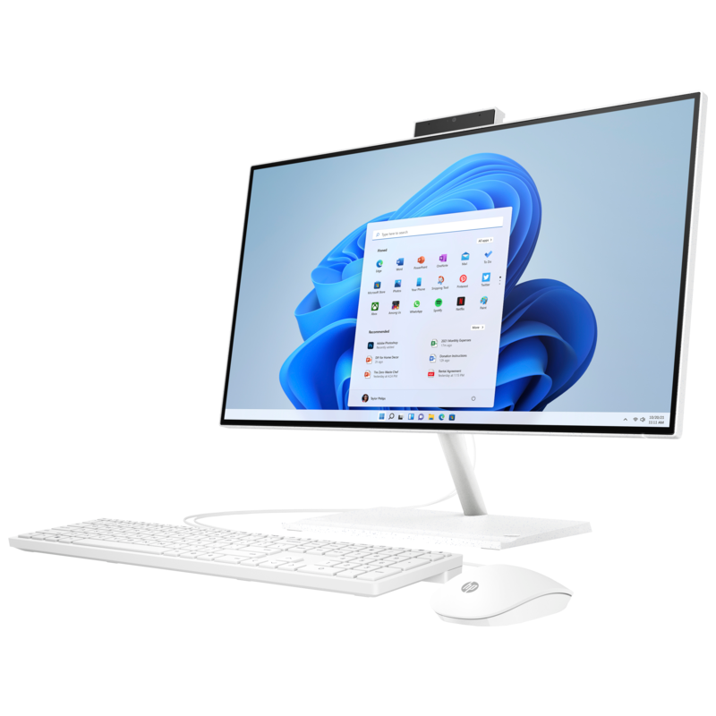 Моноблок HP All-in-One 24-ck0006ny (65S74EA#BED) 23.8"(1920x1080 IPS)/Intel Core i7 12700T(1.4Ghz)/8192Mb/512PCISSDGb/noDVD/Int:Intel Internal Graphics /Cam/WiFi/war 1y/Snow White/W11 + EN kbd — фото 2