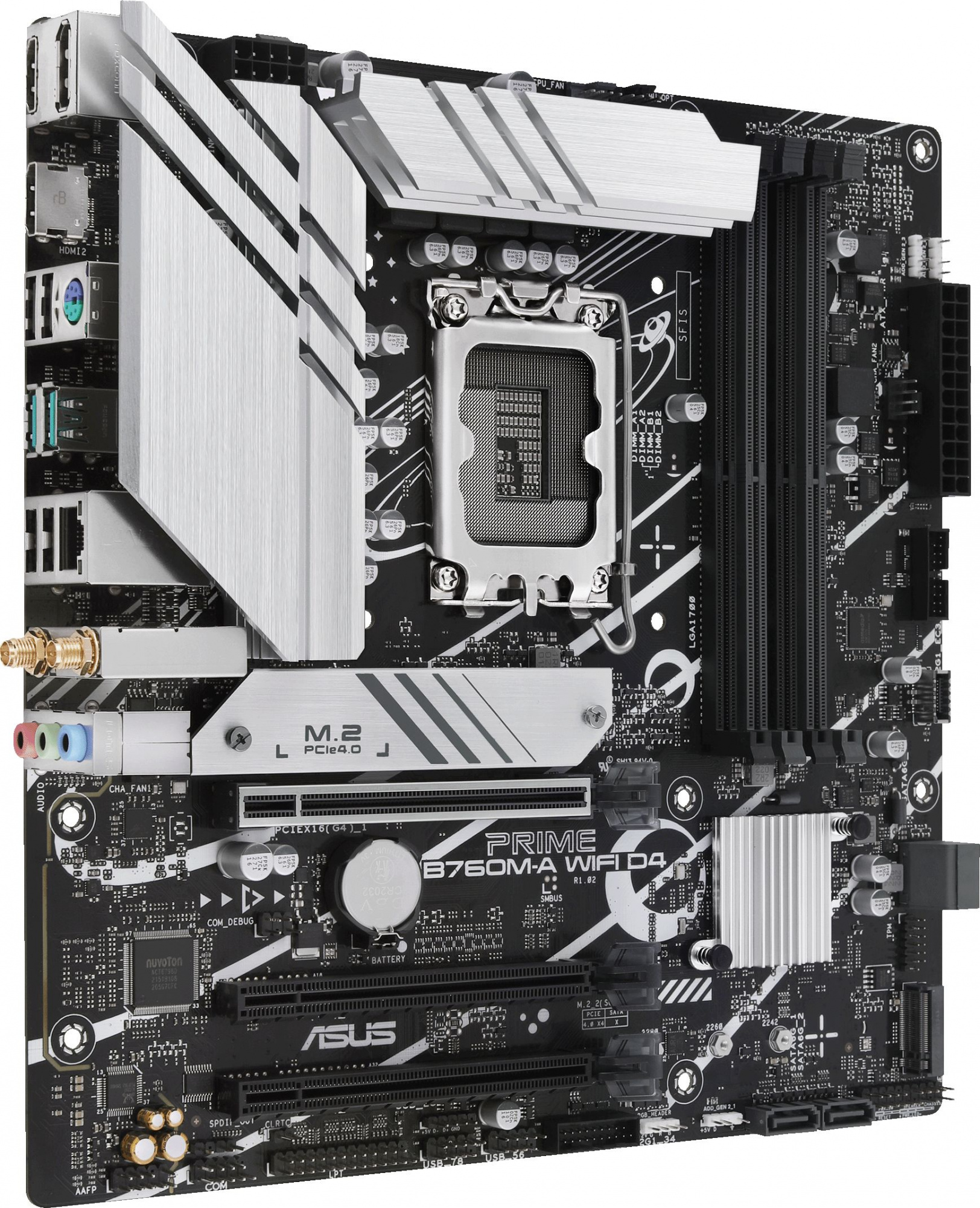 Материнская плата Asus PRIME B760M-A WIFI D4 Soc-1700 Intel B760 4xDDR4 mATX AC`97 8ch(7.1) GbLAN RAID+HDMI+DP — фото 3
