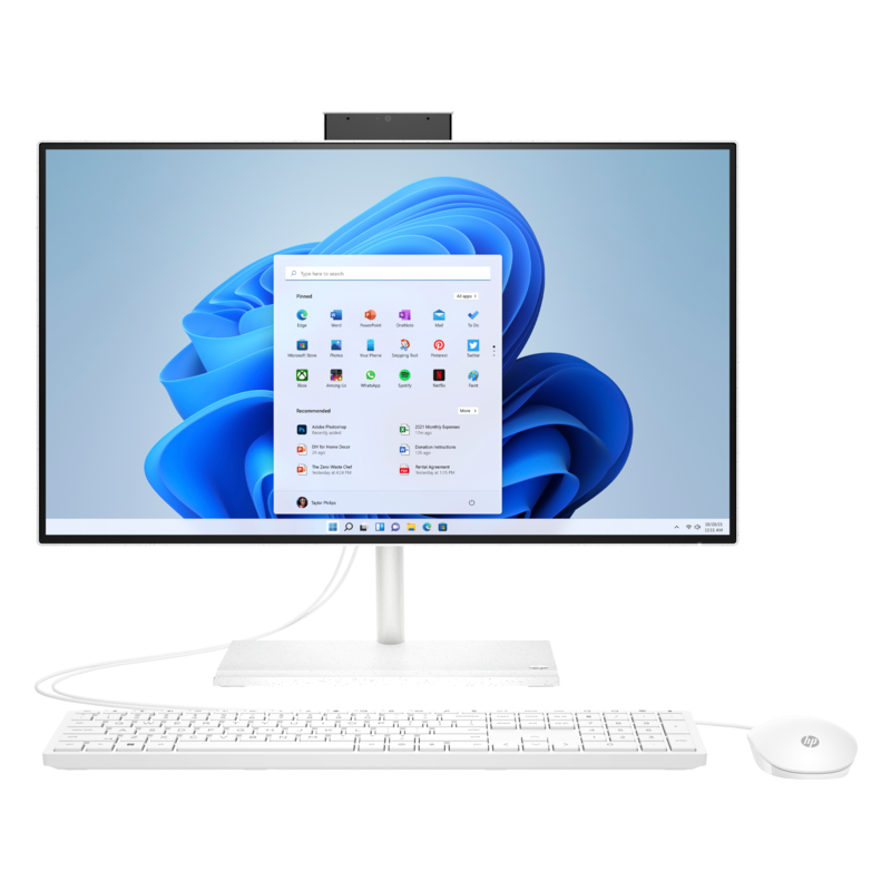 Моноблок HP All-in-One 24-ck0020ny (65S85EA#BED) 23.8"(1920x1080 IPS)/Intel Core i3 12100T(2.2Ghz)/8192Mb/512PCISSDGb/noDVD/Int:Intel Internal Graphics /Cam/WiFi/war 1y/Snow White/W11 + EN kbd