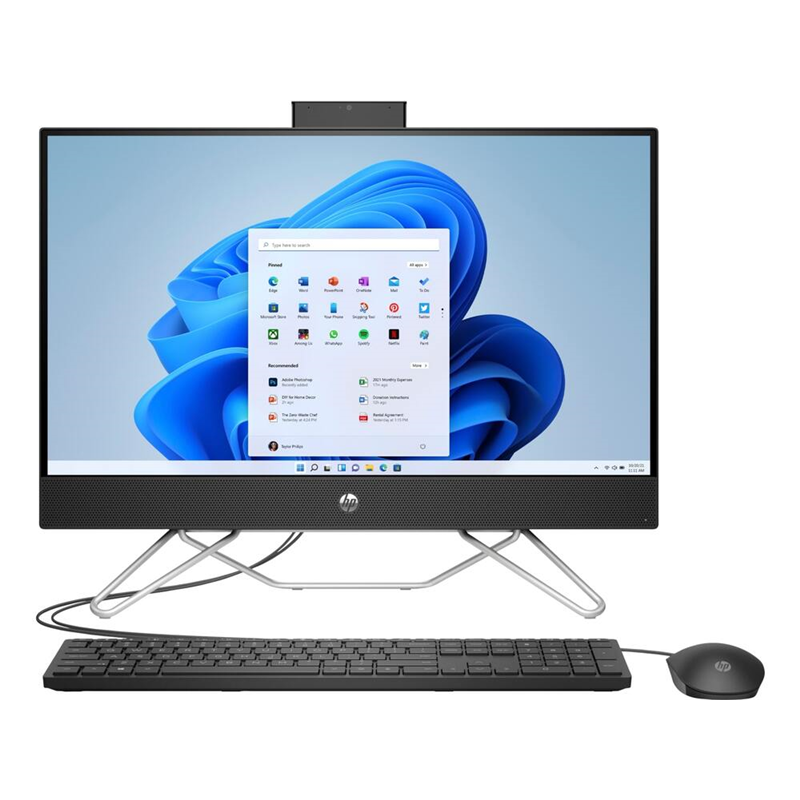 Моноблок HP All-in-One 27-cb0019ny (568T0EA) 27"(1920x1080)/AMD Ryzen 5 5500U(2.1Ghz)/8192Mb/512PCISSDGb/noDVD/Int:AMD Intergrated Graphics /Cam/WiFi/war 1y/Jack Black/W11 + EN kbd