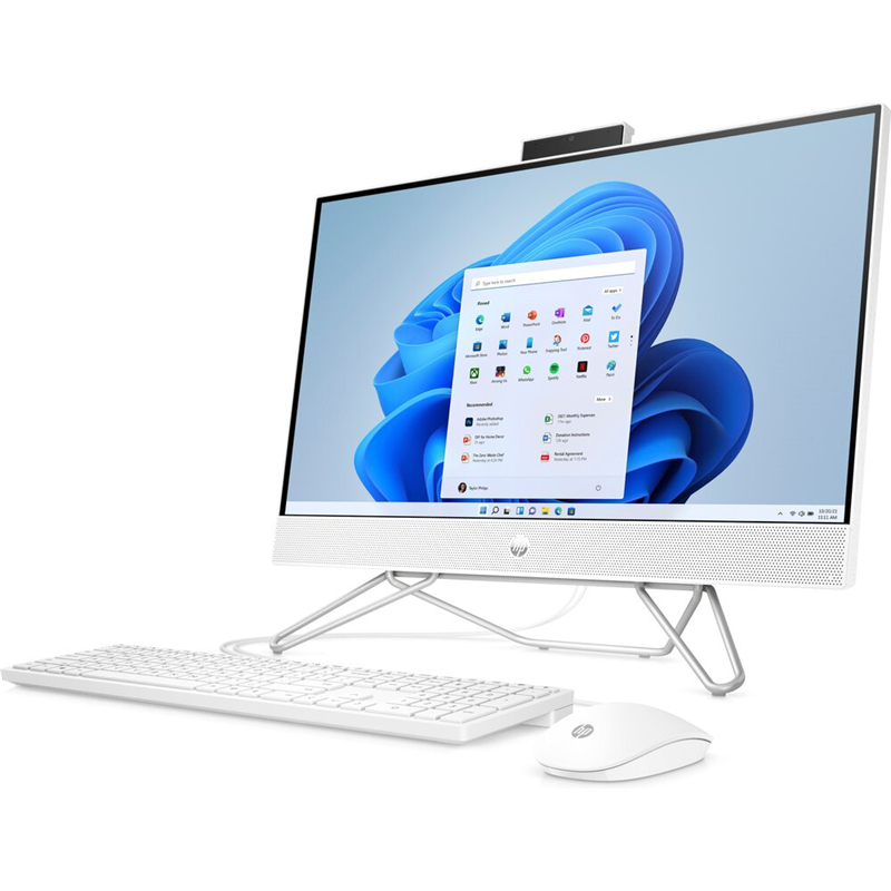 Моноблок HP All-in-One 27-cb0022ny (568T1EA) 27"(1920x1080)/AMD Ryzen 3 5300U(2.6Ghz)/8192Mb/512PCISSDGb/noDVD/Int:AMD Intergrated Graphics /Cam/WiFi/war 1y/Starry White/W11 + EN kbd — фото 2