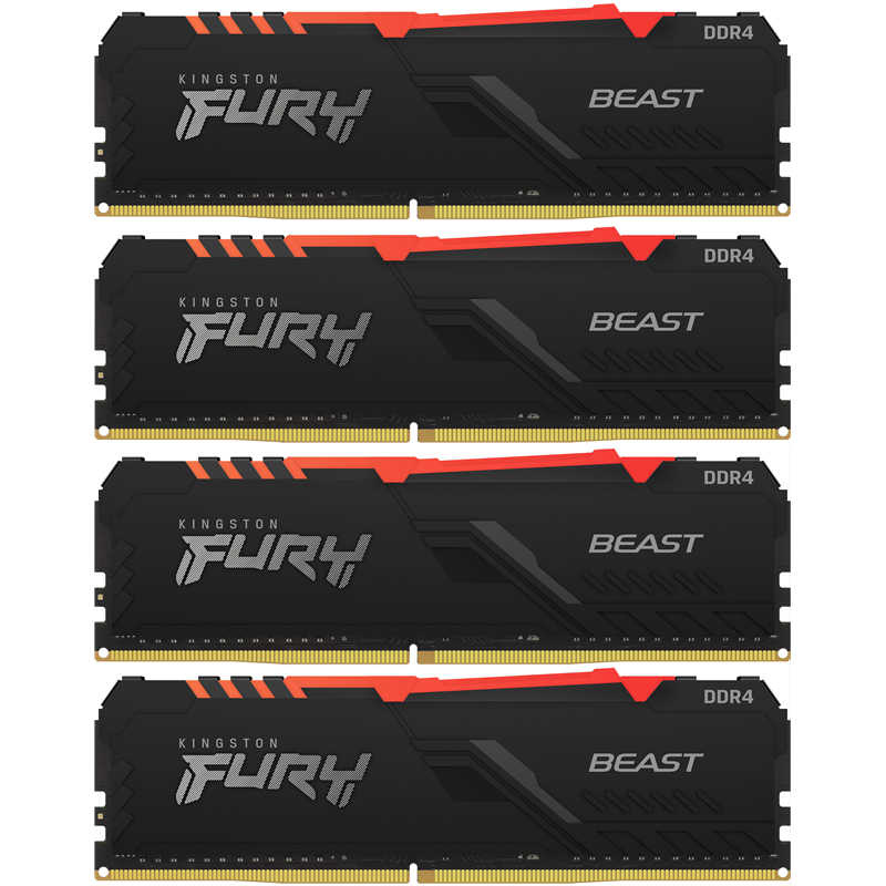 Память оперативная Kingston FURY Beast RGB KF432C16BBAK4/128 (Kit of 4)