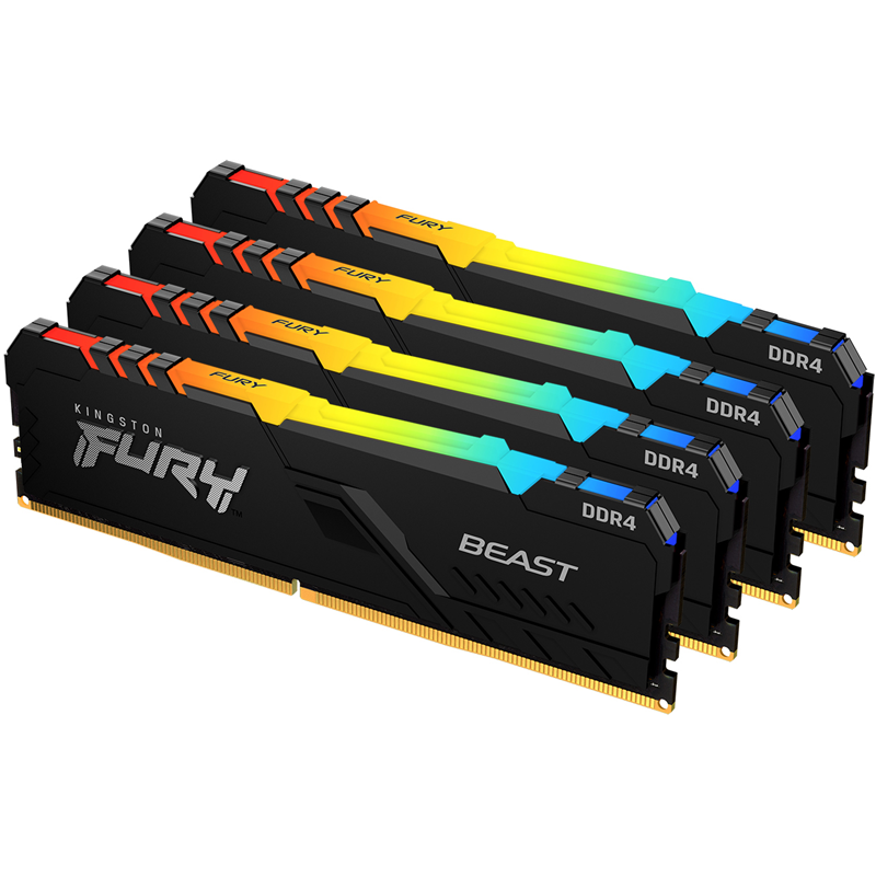 Память оперативная Kingston FURY Beast RGB (KF426C16BBAK4/128) 128GB 2666MHz DDR4 CL16 DIMM (Kit of 4)