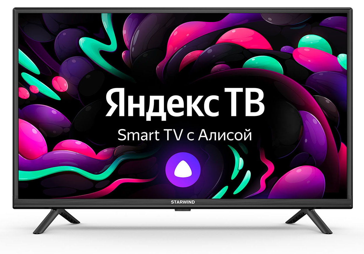 Телевизор LED Starwind 32" SW-LED32SG304 Яндекс.ТВ Slim Design черный/черный HD 60Hz DVB-T DVB-T2 DVB-C DVB-S DVB-S2 USB WiFi Smart TV