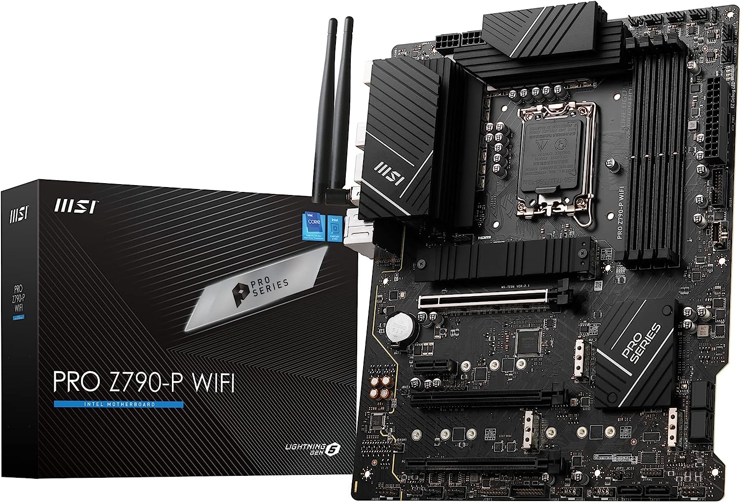 Материнская плата MSI PRO Z790-P WIFI Soc-1700 Intel Z790 4xDDR5 ATX AC`97 8ch(7.1) 2.5Gg RAID+HDMI+DP — фото 2