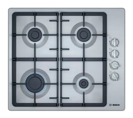 Газовая варочная поверхность Bosch PBP6C5B92R нержавеющая сталь