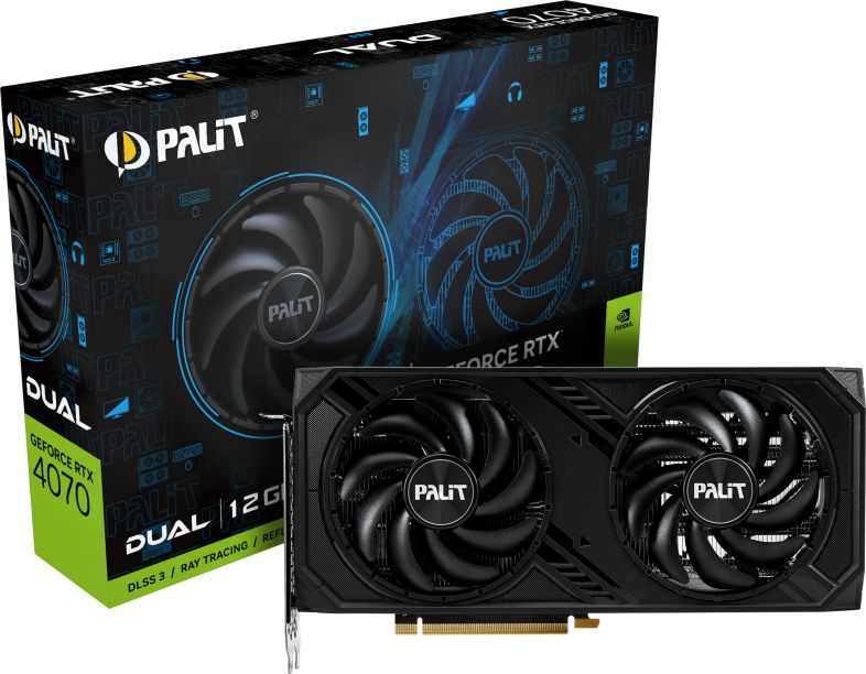 Видеокарта Palit PCI-E 4.0 RTX4070 DUAL NVIDIA GeForce RTX 4070 12288Mb 192 GDDR6X 2310/2000 HDMIx1 DPx3 HDCP Ret — фото 5