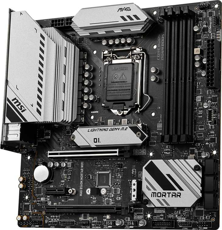 Материнская плата MSI MAG B560M MORTAR WIFI Soc-1200 Intel B560 4xDDR4 mATX AC`97 8ch(7.1) 2.5Gg+HDMI+DP — фото 2