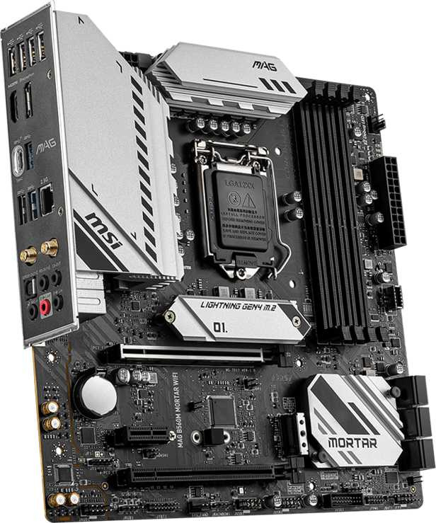 Материнская плата MSI MAG B560M MORTAR WIFI Soc-1200 Intel B560 4xDDR4 mATX AC`97 8ch(7.1) 2.5Gg+HDMI+DP — фото 3