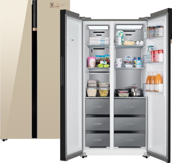 Холодильник Weissgauff Premium Wsbs 590 BeG NoFrost Inverter Premium — фото 2