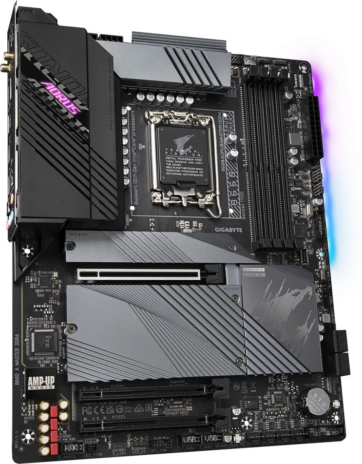 Материнская плата Gigabyte B660 AORUS MASTER DDR4 Soc-1700 Intel B660 4xDDR4 ATX AC`97 8ch(7.1) 2.5Gg RAID+HDMI+DP — фото 2