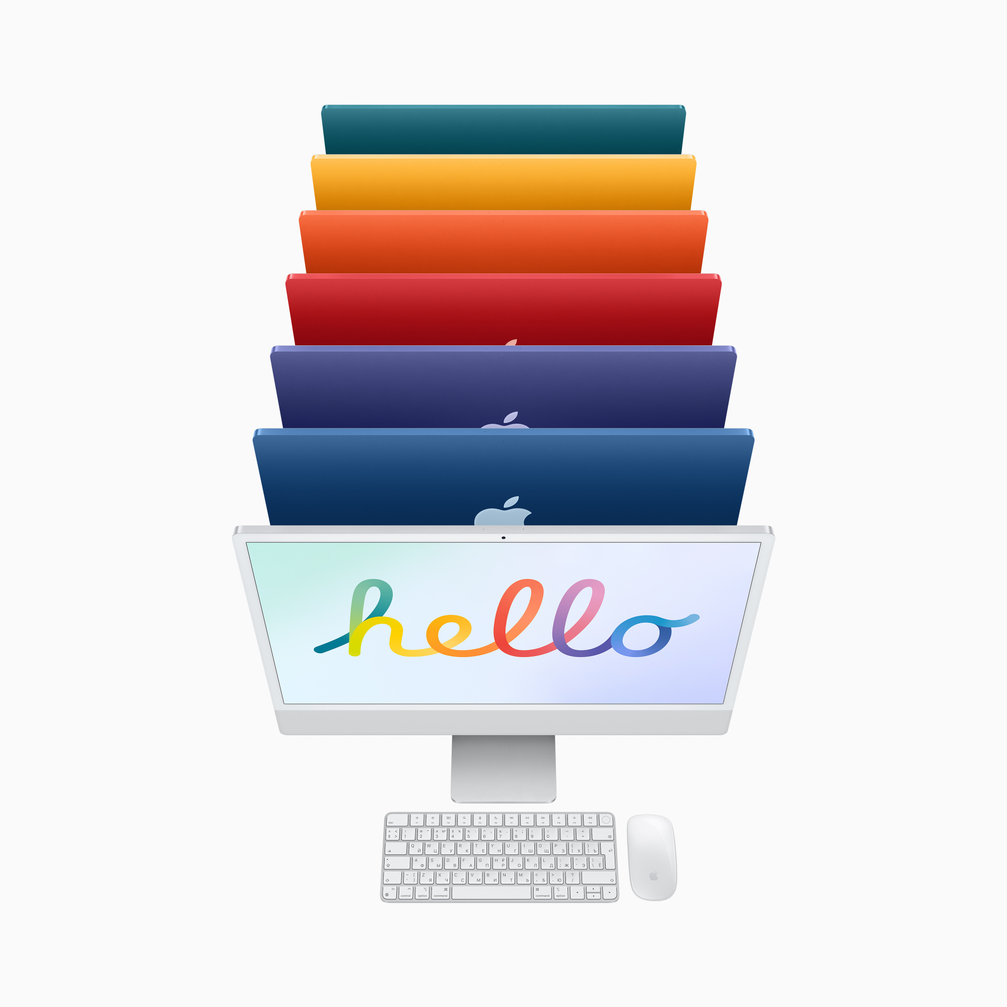 Моноблок Apple iMac A2438 24" 4.5K M1 8 core 8Gb SSD512Gb 8 core GPU macOS GbitEth WiFi BT клавиатура мышь Cam синий 4480x2520 — фото 7