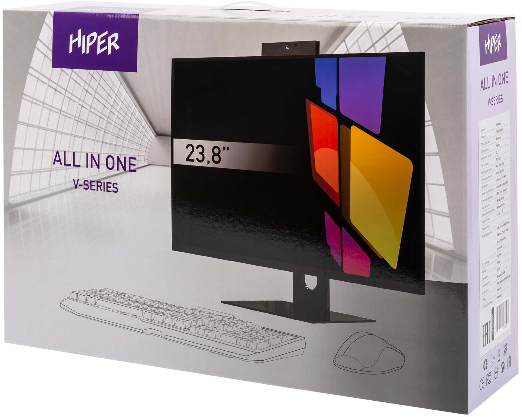 Моноблок Hiper V6 23.8" Full HD i5 11400 (2.6) 16Gb SSD1Tb UHDG 730 CR Windows 10 Professional GbitEth WiFi BT 120W клавиатура мышь Cam черный 1920x1080 — фото 18