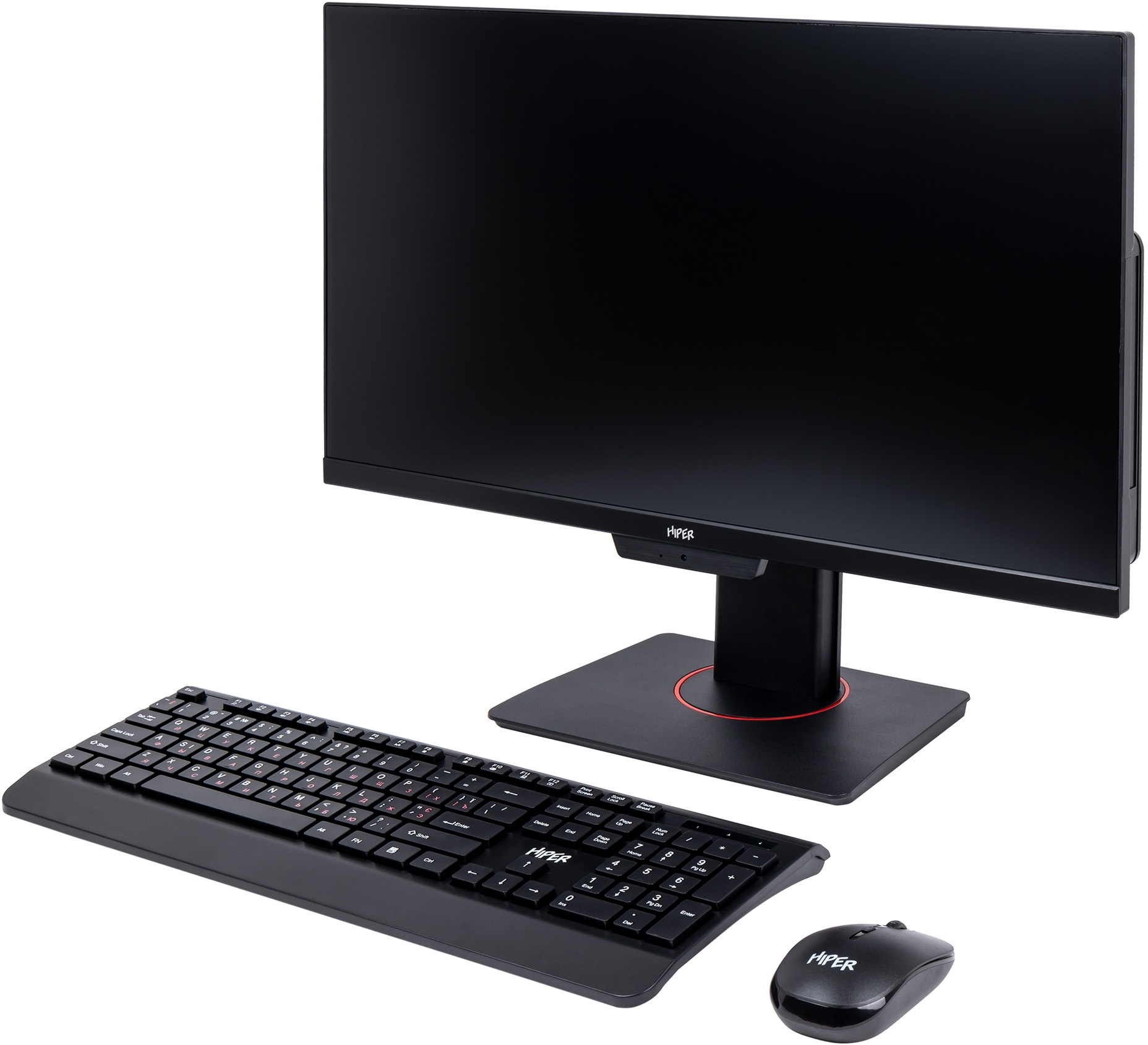 Моноблок Hiper V12 23.8" Full HD PG G7400 (3.7) 8Gb SSD256Gb UHDG 710 CR Windows 10 Home GbitEth WiFi BT 120W клавиатура мышь Cam черный 1920x1080 — фото 2