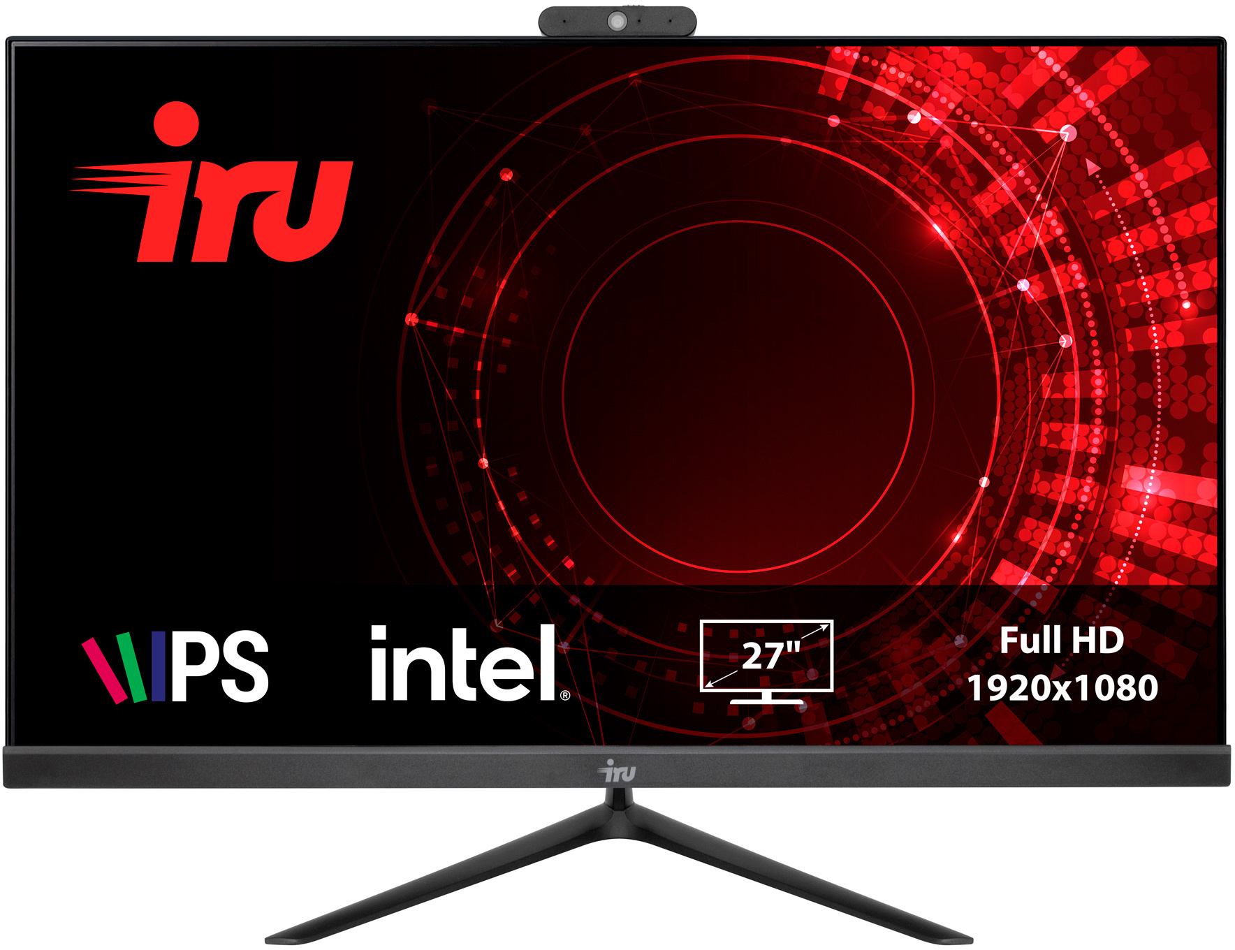 Моноблок IRU Office 27IH5PA 27" Full HD i5 11400 (2.6) 16Gb SSD256Gb UHDG 730 CR Free DOS GbitEth WiFi BT 120W Cam черный 1920x1080