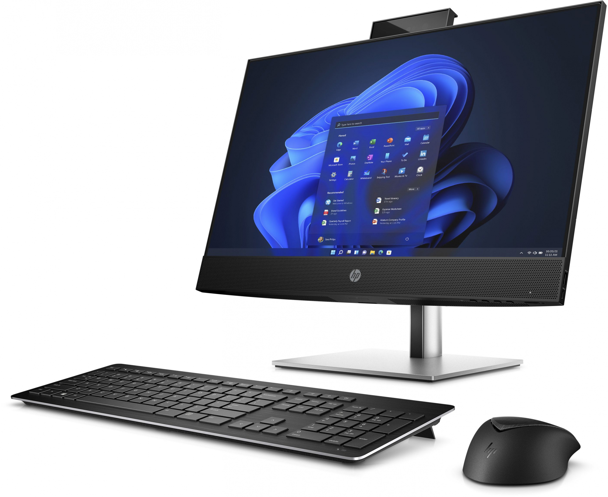 Моноблок HP ProOne 440 G9 23.8" Full HD i5 12500T (2) 8Gb SSD256Gb UHDG 770 CR Windows 11 Professional 64 GbitEth WiFi BT 120W клавиатура мышь Cam черный 1920x1080 — фото 2