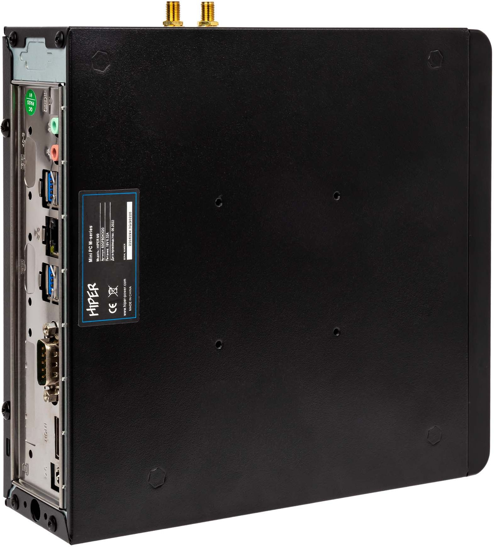 Неттоп Hiper M9 Cel G5905 (3.5) 4Gb SSD128Gb UHDG 610 Windows 10 Professional GbitEth WiFi BT 120W черный (7K6Y2CLI8K) — фото 7