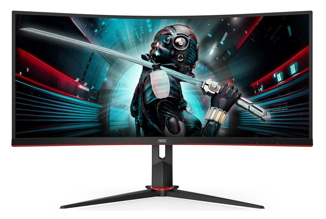 Монитор AOC 34" Gaming CU34G2 черный/красный VA LED 1ms 21:9 HDMI матовая HAS Piv 3000:1 300cd 178гр/178гр 3440x1440 100Hz DP FHD USB 8кг