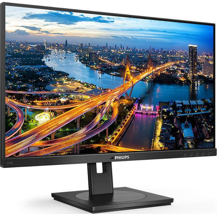 Монитор Philips 23.8" 243B1 (00/01) черный IPS LED 4ms 16:9 HDMI M/M матовая HAS Piv 1000:1 250cd 178гр/178гр 1920x1080 75Hz DP FHD USB 4.98кг — фото 2
