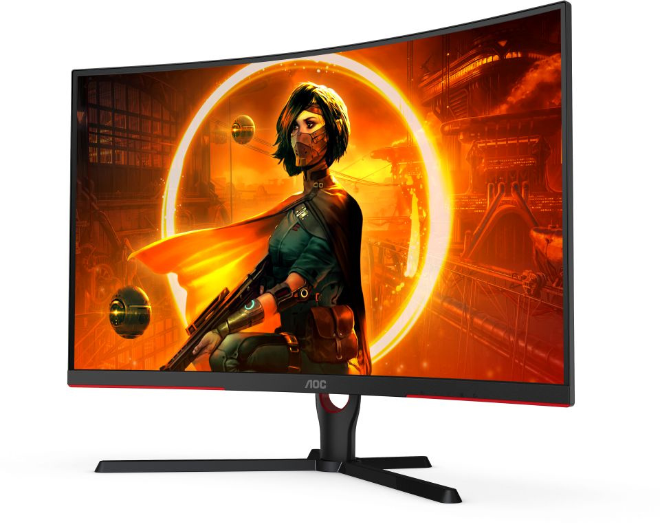 Монитор AOC 31.5" Gaming C32G3AE черный/красный VA LED 1ms 16:9 HDMI M/M матовая 250cd 178гр/178гр 1920x1080 165Hz FreeSync Premium DP FHD 6.16кг — фото 9